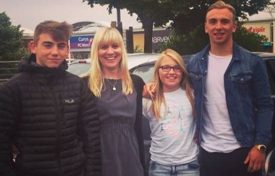Sam Bowen daughter Ella Bowen and sons Harry Bowen and Jarrod Bowen with their mother.